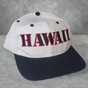 Vintage 90s 'Hawaii' white/black snapback hat